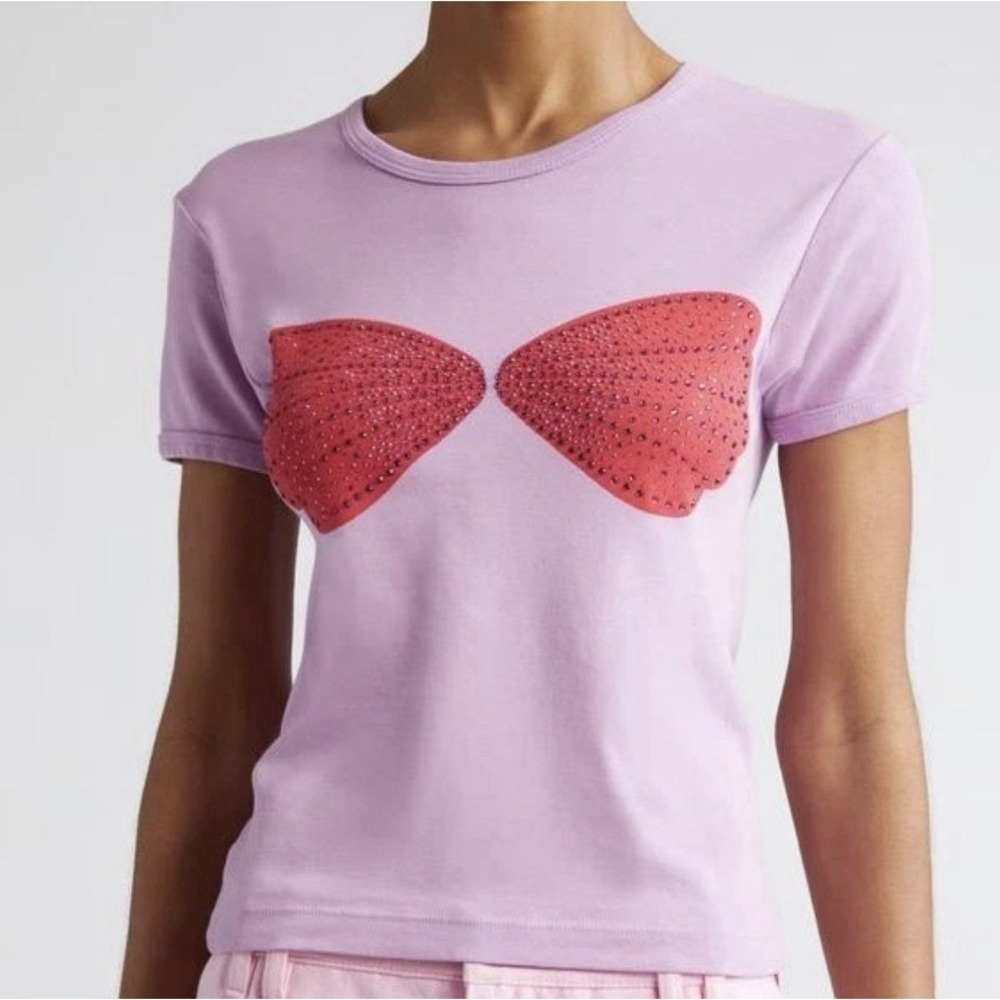 Disney x Marshall Columbia NWT $250 "The Little Mermaid" Crystal T Shirt Pink M